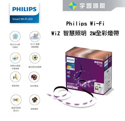 【宇豐國際】PHILIPS飛利浦 WIZ 2米 智能Wi-Fi 全彩 LED燈條 延伸燈帶(1米/2米)可遠可調節 燈條燈帶