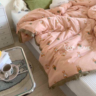 COZY HOME 泰迪熊棉被 碎花棉被 被子雙人棉被 出口韓國棉被 四季厚棉被 超舒服 棉麻精緻花邊春秋被 被子 被芯