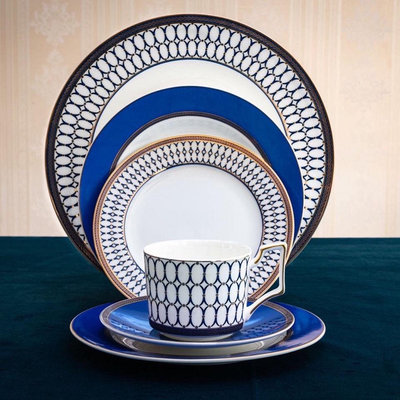 英國WEDGWOOD金粉年華拜占庭骨瓷六件套咖啡杯碟盤西餐具送人禮盒