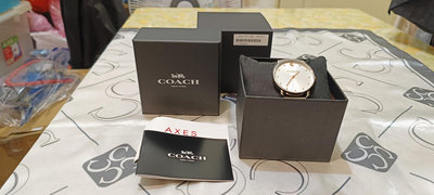 COACH 米蘭不鏽鋼金屬錶帶 玫瑰金刻度指針女士手錶 全新品 原廠正品