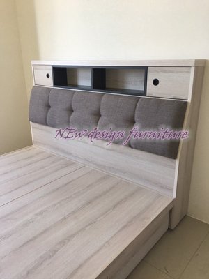 【N D Furniture】台南在地家具-木心板淺白橡色5尺收納床頭/被櫥床頭櫃MC