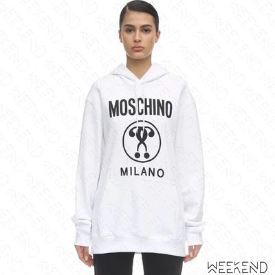 【WEEKEND】 MOSCHINO Milano Question Mark 問號 衛衣 帽T 白色 20春夏