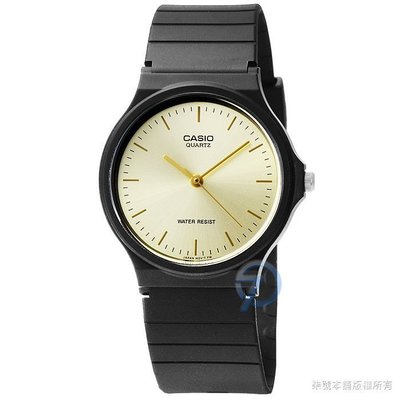 【柒號本舖】CASIO 日系卡西歐薄型石英錶-金 # MQ-24-9E (原廠公司貨)