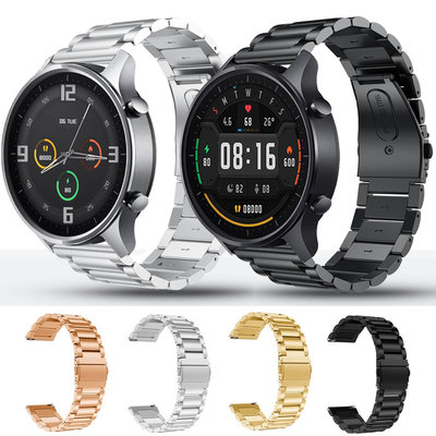 XIAOMI MI 適用於小米 Mi 手錶顏色和彩色運動不銹鋼錶帶快速釋放錶帶金屬腕帶手鍊 22mm 錶帶