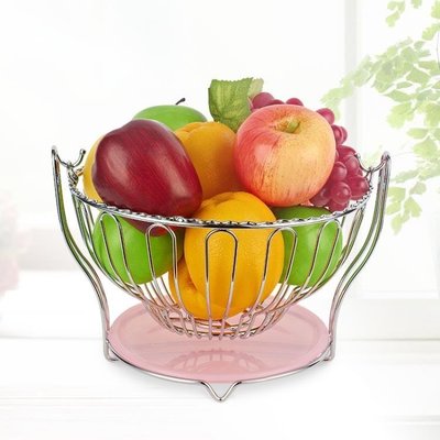 熱銷 創意水果籃果盤客廳瀝水家用零食桌面收納置物架家居用品送禮佳品-