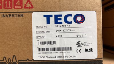 TECO變頻器~免運~東元變頻器~E510-403-H3  3HP三相380V