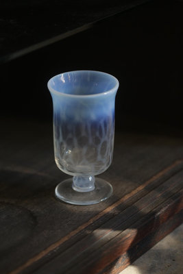 [裏山 古物] 乳白紋玻璃杯