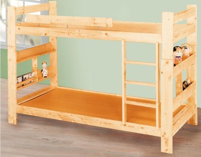 【N D Furniture】台南在地家具-經典簡易日式風格松木全實木單人雙層床(三分床板)BS