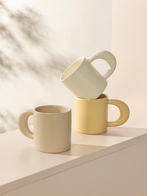 奶油情侶杯陶瓷水杯設計感小眾2023新款杯子女辦公室奶fufu-水水時尚