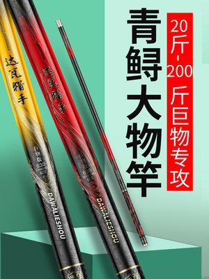 達瓦獵手大物竿青鱘竿超輕超硬巨物魚竿品牌手竿暴力19調臺釣魚竿