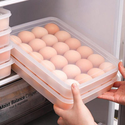 日本冰箱雞蛋盒放雞蛋的保鮮收納盒家用裝蛋塑料架托24格蛋托蛋架~半島鐵盒