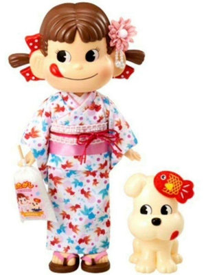 不二家和服浴衣小狗套裝人形日本限定限量絕版牛奶妹pek