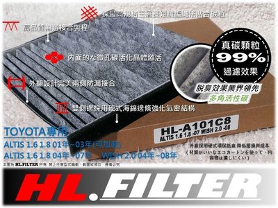【PM2.5】HL TOYOTA ALTIS WISH 原廠 型 複合式 活性碳 冷氣濾網 冷氣芯 空調濾網 非 3M