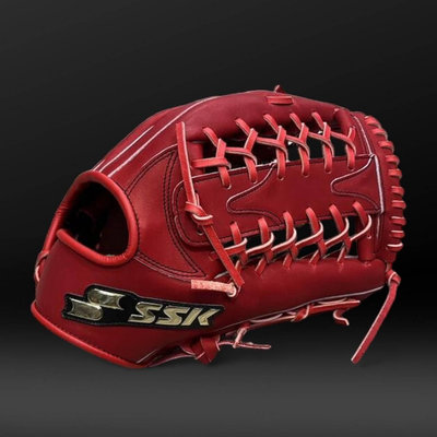 棒球帝國- SSK 高級牛皮棒壘球手套 DWG3624I 外野手用 紅色