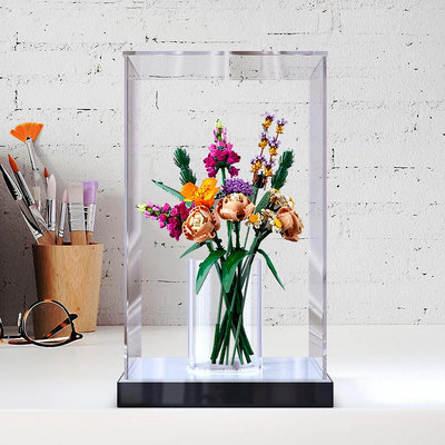 適用樂高10280花朵亞克力防塵罩花束玫瑰花積木模型展示盒透明罩熱心小賣家