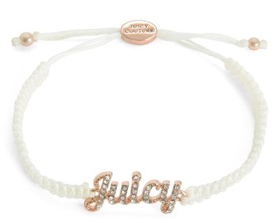美國正品 Juicy Couture 友誼手環手繩 Logo水鑽編織 白色