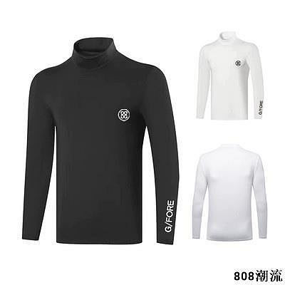 808潮流【G/FOUR】秋冬高爾夫服裝打底衫男裝長袖運動圓領刷毛保暖上衣速乾golf球衣Polo衫