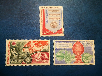 【二手】 法國代管馬里郵票1972扶輪社和太空探索一組兩套全新MNH雕1097 郵票 首日封 小型張【經典錢幣】