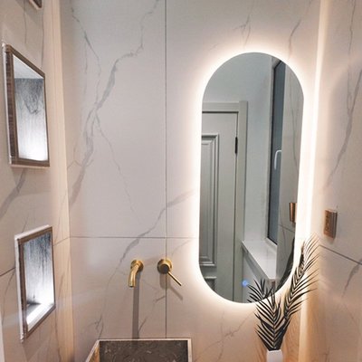 特價無框橢圓形浴室鏡led智能鏡子 觸摸屏壁掛化妝鏡帶燈衛生間鏡子