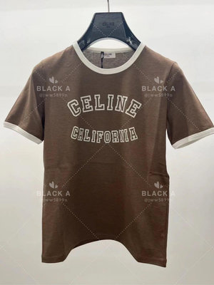 【BLACK A】CELINE 23春夏新款 巧克力色短袖T恤 價格私訊