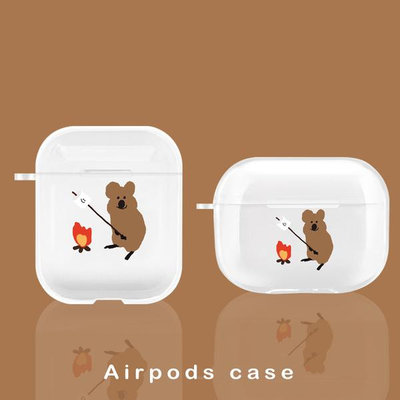 韓國短尾袋鼠烤棉花糖AirPods3代保護套AirPodsPro蘋果airpods2代無線藍牙耳機套保護殼潮軟殼防摔