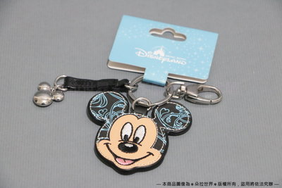 香港 迪士尼Disney 米奇 皮製鑰匙圈 大頭鑰匙圈