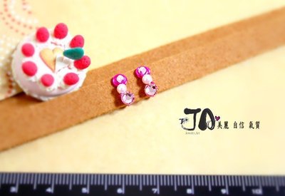 粉紅色系SWAROVSKI水鑽水晶珍珠琉璃迷你日本無痛耳夾式耳環