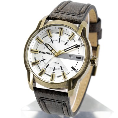 DIESEL DZ1812 手錶 44mm Armbar 復古設計 仿舊感皮錶帶 日期視窗 男錶女錶