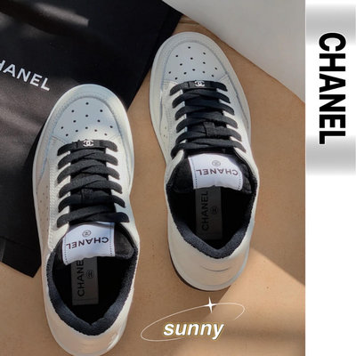Chanel 香奈兒 22春夏 22P 黑白熊貓字母logo小白鞋/運動鞋-SUNNY
