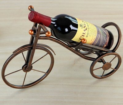 zakka玩雜貨 鄉村風經典仿舊復古裝飾置物紅酒架 鐵製歐美風創意設計三輪車造型葡萄酒架 民宿咖啡廳餐酒館小物佈