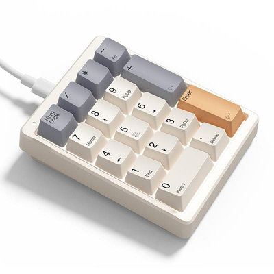 鍵盤 馳尚魔蛋MF17鍵機械數字小鍵盤電腦外接青茶紅軸自定義插拔軸套件