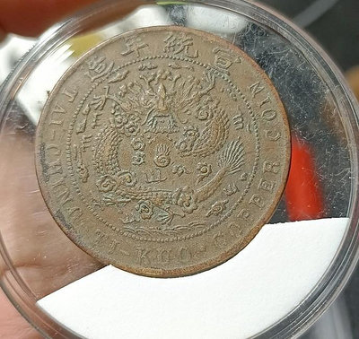 真品古幣古鈔收藏己酉年大清銅幣當制錢二十文ak022