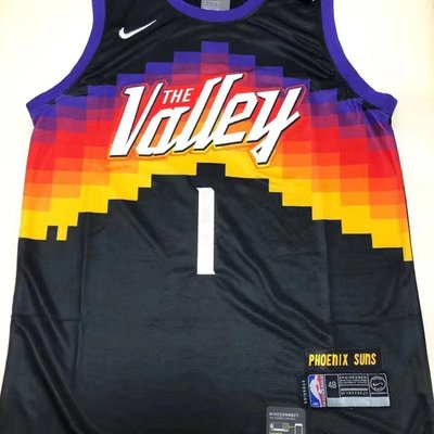 現貨熱銷-NIKE布克太陽隊1號2021賽季新款城市版刺繡球衣Devin Booker籃球服男 滿千免運