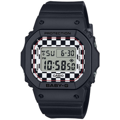 CASIO 卡西歐 BABY-G 滑板潮流 格子旗電子腕錶 /BGD-565GS-1