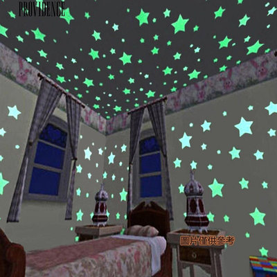 【壁貼】100個 星星 月亮 夜光貼 螢光貼宿舍兒童房裝飾✡可批發✡
