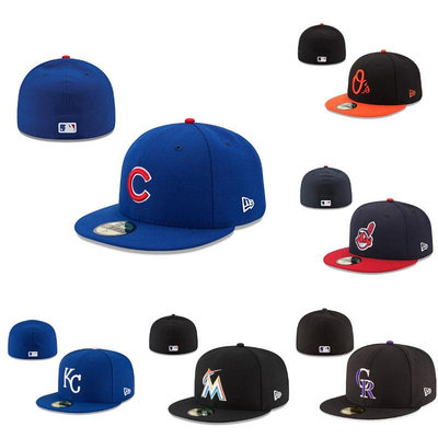 2023mlb 新款棒球帽芝加哥小熊隊配套彩色字母嘻哈全封閉帽子男女通用平檐帽