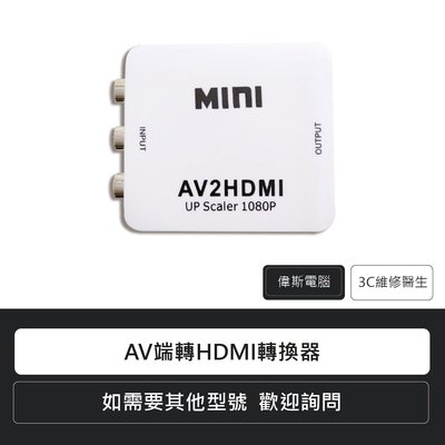 ☆偉斯科技☆AV端轉HDMI轉換器 影音數位類比CVBS訊號轉接器 轉接頭