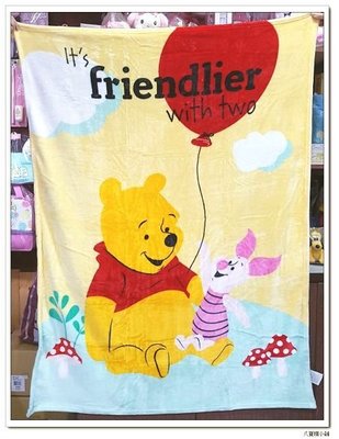 毯子 小熊維尼 Pooh 法蘭絨毯 單人被子 兒童午睡毯 幼稚園毛毯小棉被 友誼氣球款 Disney 現貨 八寶糖小舖