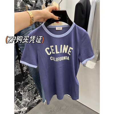 Celine C家 2023FW新品拼色字母T恤 SML