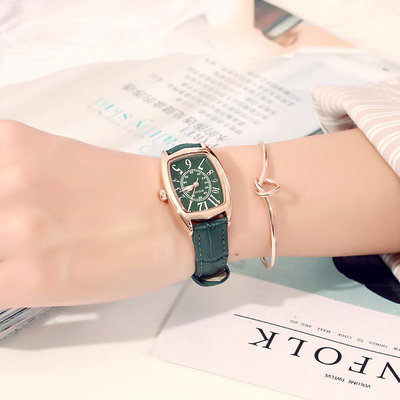 熱銷 古歐guou女士手錶腕錶方形簡約大方復古防水時尚潮流休閑女款石英腕錶617 WG047