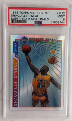 1996-97 Topps Mystery Finest Bordered Refractors O'neal PSA9