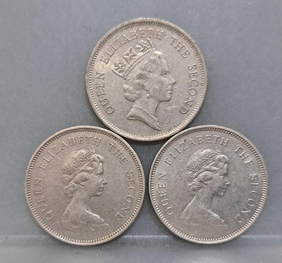 幣909 香港1978.79.89年1元硬幣 共3枚