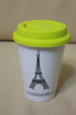 須代購 雙層隔熱瓷杯 我愛巴黎 我愛地球 好拿不燙手 杯子 花瓶 筆筒 含杯蓋 瓷器