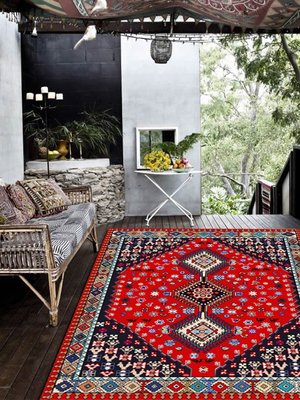 新款民族風餐桌波斯土耳其復古客廳地毯臥室美式茶幾沙發地墊