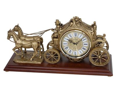 RHYTHM CLOCK 麗聲日本進口歐洲古銅金色馬車造型羅馬字高級音樂座鐘 型號：CRH229NR18【神梭鐘錶】