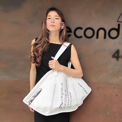 2021泰國新款小眾設計創意口罩造型單肩包大容量時尚環保手提袋潮
