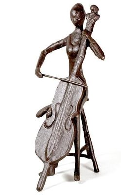 ☆薇菈日本精品☆鐵製人型大提琴擺飾品裝飾品