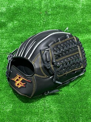 棒球世界全新Hi-Gold牛皮棒壘球內野手L7網狀球檔手套黑色特價12吋