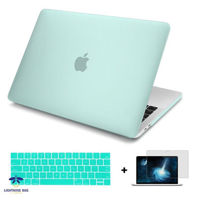 適用於蘋果 保護殼 全新 Macbook Pro Air 13 15 11 12 吋 小清新 透綠 鍵盤膜 保護貼 筆電
