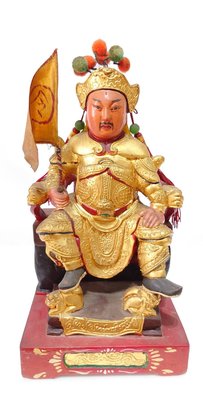 台灣古董神像 ，韓信爺- 偏財神〈賭神〉又稱：「兵仙」（用兵如仙）少見特殊神尊。老件！八吋八